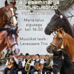 Kavas ettekanded, täkkude tunnustamine, viktoriin, mängud ja mõnus muusika. Täpsem info peagi tulekul. Märgi päev oma kalendrisse! Kohtumiseni Marias!...
The po